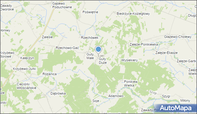 mapa Guty Duże, Guty Duże na mapie Targeo